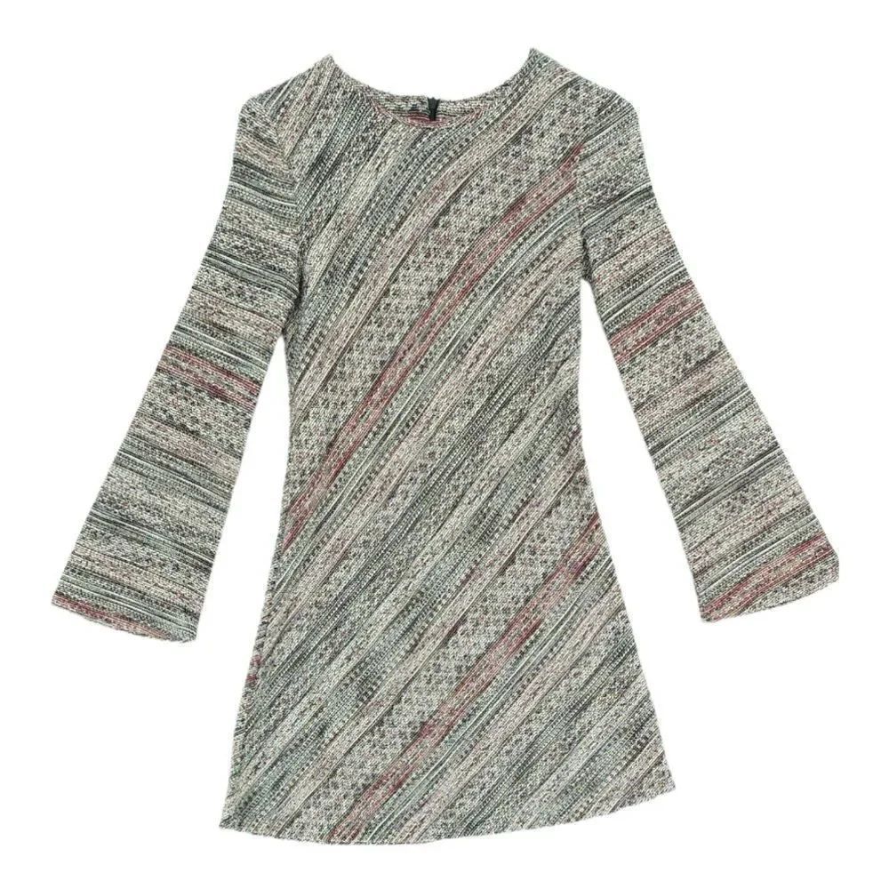 Zara Small Tweed Abstract Shift Dress - Picture 3 of 10